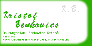 kristof benkovics business card